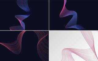 Collection of geometric minimal lines pattern set vector