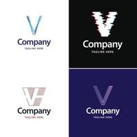 letra v diseño de paquete de logotipos grandes diseño de logotipos modernos y creativos para su negocio vector