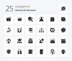 Business And Teamwork 25 Solid Glyph icon pack including anonymous. worker. graph. employee. account vector