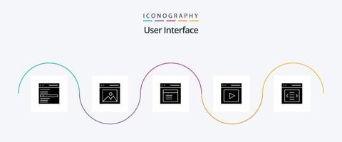 User Interface Glyph 5 Icon Pack Including interface. communication. picture. window. modal vector