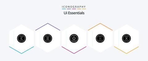 Ui Essentials 25 Glyph icon pack including delete. cancel. menu. star. favorite vector