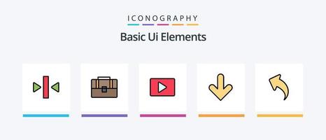 Basic Ui Elements Line Filled 5 Icon Pack Including image. loading. arrows. hour. computer. Creative Icons Design vector