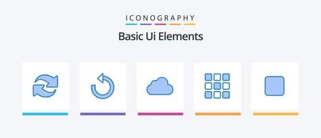 Basic Ui Elements Blue 5 Icon Pack Including . web. unchecked. box. Creative Icons Design vector