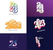 Big Set of 2023 Happy New Year logo text design 2023 number design template vector