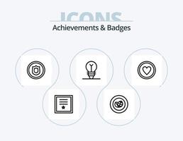 logros e insignias línea icon pack 5 diseño de iconos. otorgar. guirnalda. logro. verde. logro vector