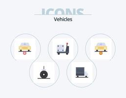 vehículos flat icon pack 5 diseño de iconos. menos. auto. más. camión. logístico vector