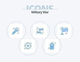 Military War Blue Icon Pack 5 Icon Design. flag. steel. army. protection. border vector