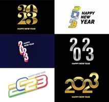 Big Collection of 2023 Happy New Year symbols Cover of business diary for 2023 with wishes vector