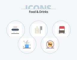 Food and Drinks Flat Icon Pack 5 Icon Design. drinks. drink. cooking. preparation. pin vector