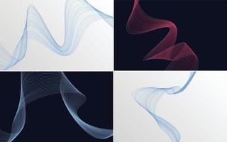 Wave curve abstract vector backgrounds for a contemporary and clean look