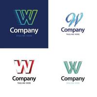 Letter W Big Logo Pack Design Creative Modern logos design for your business vector