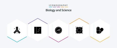 Biology 25 Glyph icon pack including . drug. vector