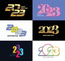 Big Set of 2023 Happy New Year logo text design 2023 number design template vector