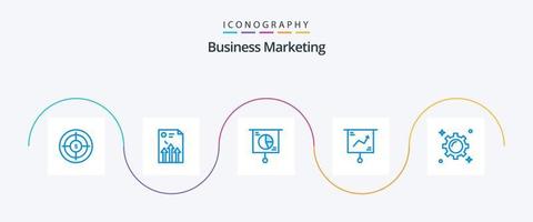 paquete de iconos azul 5 de marketing empresarial que incluye finanzas. negocio. grafico. comercio. marketing vector