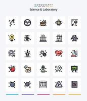 paquete de iconos rellenos de 25 líneas de ciencia creativa, como idea. máquina de la ciencia ciencia. ciencia. dispositivo vector