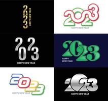 Big Collection of 2023 Happy New Year symbols Cover of business diary for 2023 with wishes vector