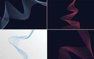 Collection of geometric minimal lines pattern set vector