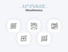 Miscellaneous Line Icon Pack 5 Icon Design. open. less money. notification. bell vector