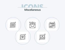 Miscellaneous Line Icon Pack 5 Icon Design. open. less money. notification. bell vector