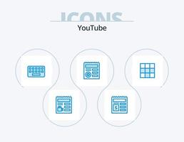 diseño de iconos del paquete de iconos azules de youtube 5. ui médico. teclado. ui básico vector