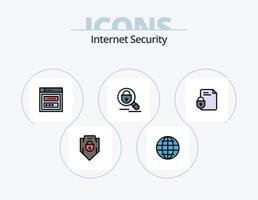 Internet Security Line Filled Icon Pack 5 Icon Design. internet. lock. bug. internet. security vector