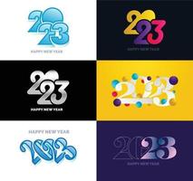 Big Collection of 2023 Happy New Year symbols Cover of business diary for 2023 with wishes vector