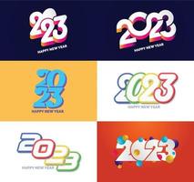 Big Set of 2023 Happy New Year logo text design 2023 number design template vector