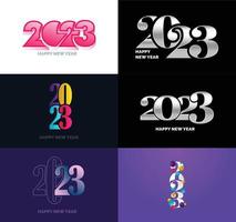 Big Collection of 2023 Happy New Year symbols Cover of business diary for 2023 with wishes vector