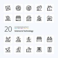 20 Science And Technology Line icon Pack like solar system planetary system science knowledge orbit modeling application vector