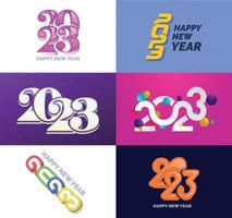 Big Collection of 2023 Happy New Year symbols Cover of business diary for 2023 with wishes vector