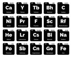 20 Preiodic table of the elements Icon Pack Design vector