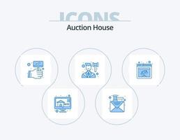 Auction Blue Icon Pack 5 Icon Design. browser. lawyer. bid. law. judge vector