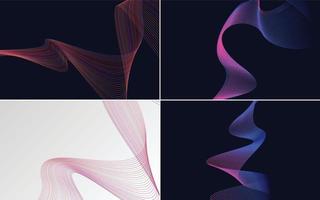 Collection of geometric minimal lines pattern set vector