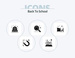 diseño de iconos del paquete de iconos de glifo de regreso a la escuela 5. educación. silla. escuela. encontrar. escuela vector