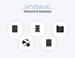 paquete de iconos de glifos de red y base de datos 5 diseño de iconos. hospedaje datos. teléfono inteligente datos vector