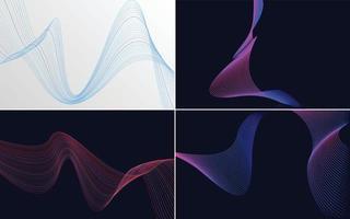 Add a professional touch to your project with this pack of 4 vector line backgrounds.