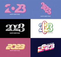 Big Set of 2023 Happy New Year logo text design 2023 number design template vector