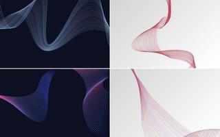 Collection of geometric minimal lines pattern set vector