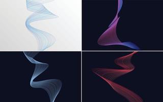 Collection of geometric minimal lines pattern set vector