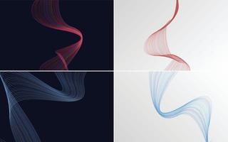 Wave curve abstract vector backgrounds for a contemporary and clean design