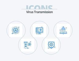 Virus Transmission Blue Icon Pack 5 Icon Design. medical. virus. bio. scan. computer vector