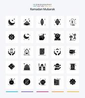 Creative Ramadan 25 Glyph Solid Black icon pack  Such As masjid. mosque. ramadan. festival. ramadan vector