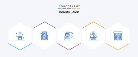 Beauty Salon 25 Blue icon pack including fashion. beauty. mirror. skin cleansing. body soothing vector