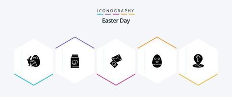 Easter 25 Glyph icon pack including easter. location. massege. easter. egg vector