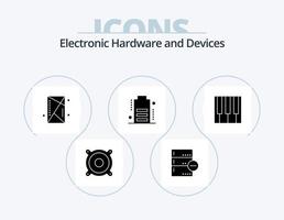 diseño de iconos del paquete de iconos de glifo de dispositivos 5. teclado. dispositivos. consola. cargar. blindaje vector