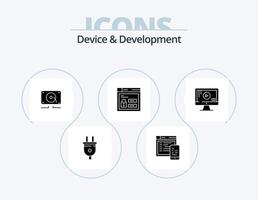 Device And Development Glyph Icon Pack 5 Icon Design. monitor. code. music . louck. browser vector