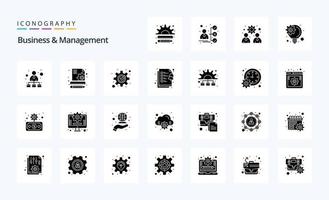 25 Business And Management Solid Glyph icon pack vector