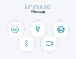 paquete de iconos azul de whatsapp 5 diseño de iconos. ui auricular. foto. auricular. básico vector