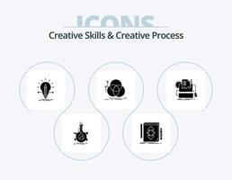 Creative Skills And Creative Process Glyph Icon Pack 5 Icon Design. alignment. balance. draw. pencil. solution vector