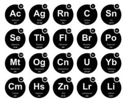 20 Preiodic table of the elements Icon Pack Design vector